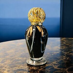 Art Glass Oil Diffuser-La Tee Da-Black Marble Urn-Fragrance Effusion Lamp Bottle